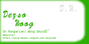 dezso woog business card